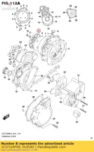 suzuki 1137124F00 dekking, koppeling ou - Onderkant