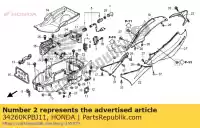 34260KPBJ11, Honda, zestaw o?wietleniowy., schowek w baga?niku honda fes pantheon  swing a fes125 fes125a fes150 fes150a 125 150 , Nowy