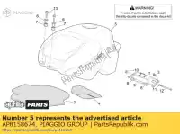 AP8158674, Piaggio Group, Benzinetank. flitsend geel aprilia normal and r rsv 1000 2001 2002, Nieuw