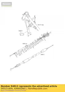 kawasaki 540121606 accélérateur de câble kx65-a1 - La partie au fond