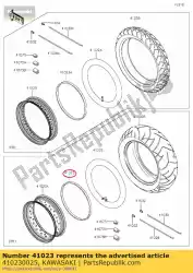 Here you can order the band-rim,mt4. 50x15(b) from Kawasaki, with part number 410230025: