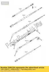 kabel-gasklep, sluitend van Kawasaki, met onderdeel nummer 540120057, bestel je hier online: