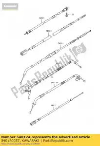 Kawasaki 540120057 kabel-gasklep, sluitend - Onderkant