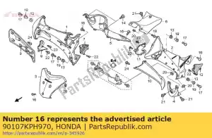 Honda 90107KPH970 schroef een, kap instelling - Onderkant