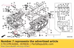 Here you can order the stay, canister from Honda, with part number 17411MCA000: