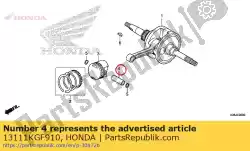 Here you can order the pin, piston from Honda, with part number 13111KGF910: