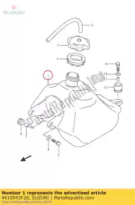 Suzuki 4410043F20 tank assy,fuel - Bottom side