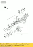 130371493, Kawasaki, crankshaft,rh bj250-a2 kawasaki estrella 250 1994, New