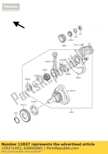 kawasaki 130371493 crankshaft,rh bj250-a2 - Bottom side