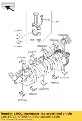 Here you can order the crankshaft-comp from Kawasaki, with part number 130310712: