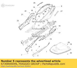 Piaggio Group 67308000XN tampa direita do spoiler - Lado inferior