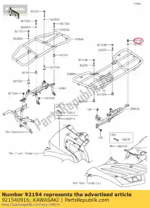 kawasaki 921540916 bout, met flens, 10x16 kvf750gcf - Onderkant