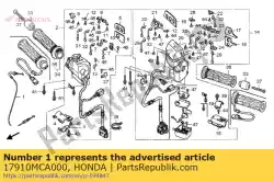 Qui puoi ordinare cavo comp. A, acceleratore da Honda , con numero parte 17910MCA000: