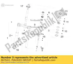 Here you can order the l. H. Sleeve assy from Piaggio Group, with part number 667622: