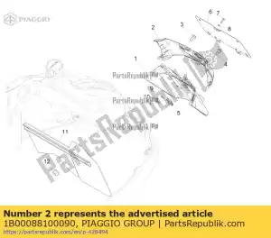 Piaggio Group 1B00088100090 spatscherm bovenste sluiting - Onderkant