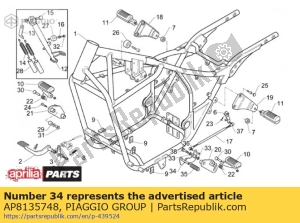 aprilia AP8135748 gear lever - Bottom side