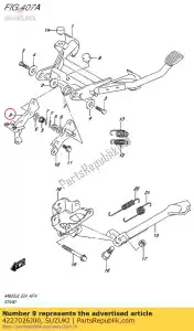 suzuki 4227026J00 beugel comp, ce - Onderkant