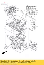 Ici, vous pouvez commander le boulon, eng mtg re auprès de Suzuki , avec le numéro de pièce 0910312067:
