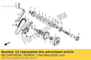 Honda 90234MJ0000 tuerca, brida 10 mm - Lado inferior