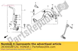 Ici, vous pouvez commander le bras assy., kick starter auprès de Honda , avec le numéro de pièce 28300GBFJ20: