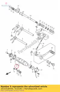 suzuki 2531018H00 krzywka, d?wignia zmiany biegów - Dół