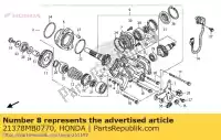 21378MB0770, Honda, cale, arbre transversal (0,25) honda nsa nt ntv pc vt 650 700 750 800 1100 1988 1989 1990 1991 1993 1994 1995 1996 1997 1998 1999 2000 2001 2002 2003 2004 2005 2006 2007 2008 2009 2010 2011 2012 2013, Nouveau