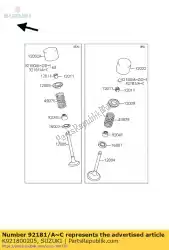 Here you can order the shim,t=3. 450 from Suzuki, with part number K921800205: