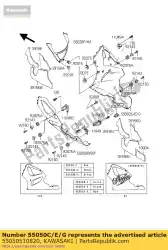 Tutaj możesz zamówić os? Ona, lwr, rh, p. P. Bl zx750-p3 od Kawasaki , z numerem części 55050510820: