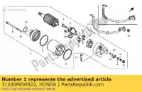 31200MEW922, Honda, Motorino di avviamento honda nsa nt vt 700 750 2006 2007 2008 2009 2010 2011 2012 2013, Nuovo