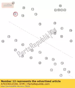 ktm 47033012100 engranaje deslizante 6to g. 21-t - Lado inferior