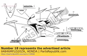 Honda 64846MFLD20ZA listra, capuz superior * type2 - Lado inferior