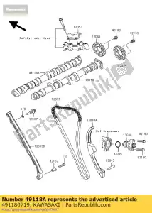 Kawasaki 491180719 árvore de cames-comp, escape - Lado inferior