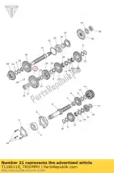 Here you can order the gear output 1st 37t from Triumph, with part number T1180118: