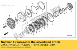 Ici, vous pouvez commander le plaque, embrayage (11) (1,9 mm) auprès de Honda , avec le numéro de pièce 22561HN8003: