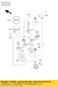 kawasaki 130021067 pin-piston kx500-c1 - Bottom side