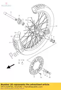 suzuki 5471329F00 tapa, eje delantero, - Lado inferior