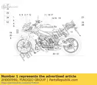 2H000990, Piaggio Group, numberplate aprilia tuono v zd4tyg00, zd4tycc0 zd4tyu00 1100 2015 2016, New