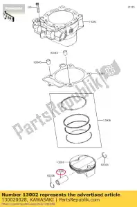 Kawasaki 130020028 pino-pistão - Lado inferior