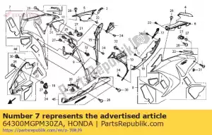 honda 64300MGPM30ZA conjunto de capucha, r. medio (wl) * tipo1 * (tipo1) - Lado inferior