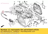 82140MGSD31, Honda, câble, couvercle ouvert honda nc  xa integra d dct xd dtc sd s x sa nc700x nc700xa nc700xd nc750xa 700 750 , Nouveau