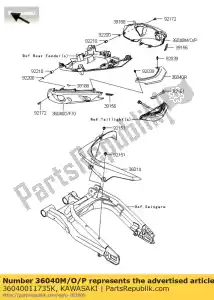 Kawasaki 36040011735K cover-coda, rh, c.f.b.gree - Il fondo