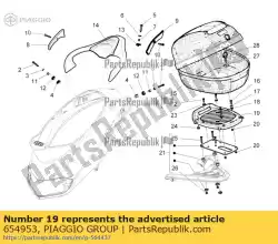 Qui puoi ordinare piastra di supporto (plastica) da Piaggio Group , con numero parte 654953: