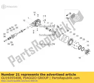 Piaggio Group GU19355408 espaciador 1,2 mm - Lado inferior