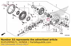 Aqui você pode pedir o rolamento, esfera radial, 45x68x19 em Honda , com o número da peça 91052MFR671: