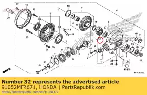 honda 91052MFR671 rolamento, esfera radial, 45x68x19 - Lado inferior