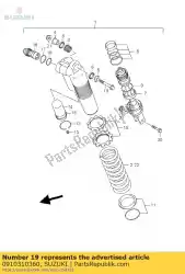 Ici, vous pouvez commander le boulon, rr choc a auprès de Suzuki , avec le numéro de pièce 0910310360: