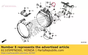 honda 61105MFND00 colarinho - Lado inferior