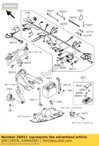 Kawasaki 260110006 wire-piombo, batteria (+) - Il fondo