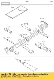 Kawasaki 921101160 chave de ferramentas, caixa, 8 e 10m - Lado inferior