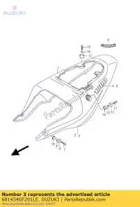 suzuki 6814540F201LE tape,frame cove - Bottom side